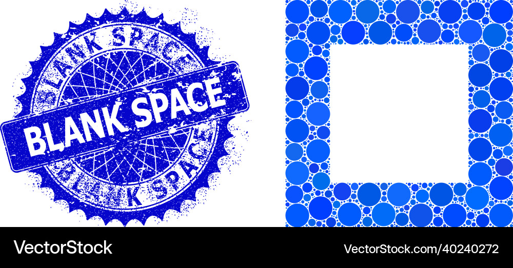 Empty square composition of small circles Empty square composition of small circles Vector Image
