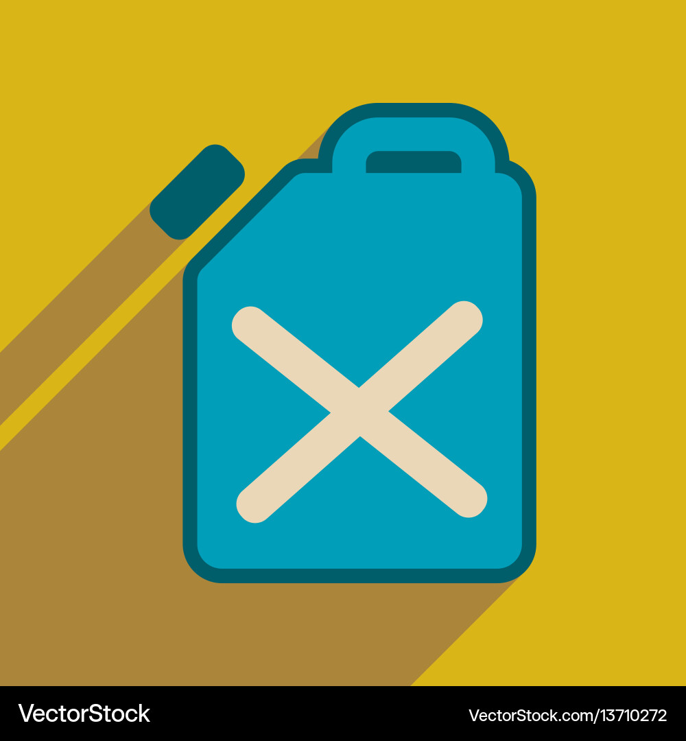 Flat web icon with long shadow jerrycan vector image