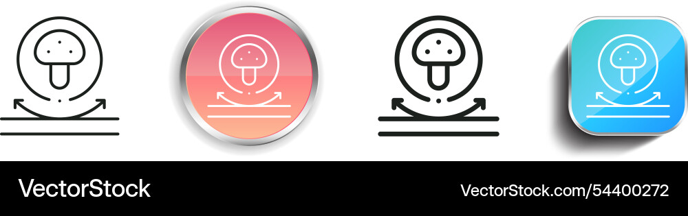 Fungi icon thin linear regular and button style Fungi icon thin linear regular and button style vector image