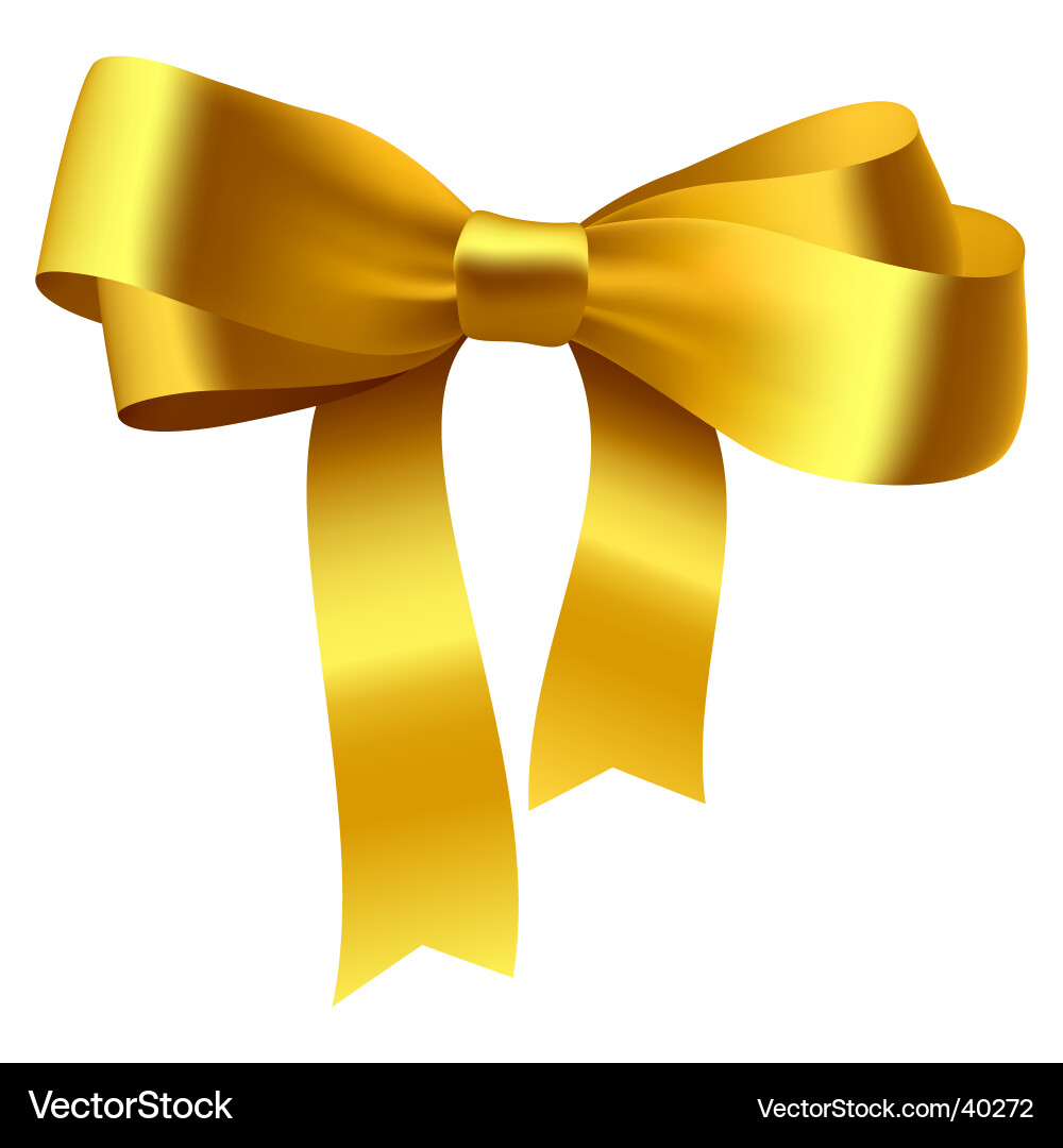 Gold Ribbon Bow vector image