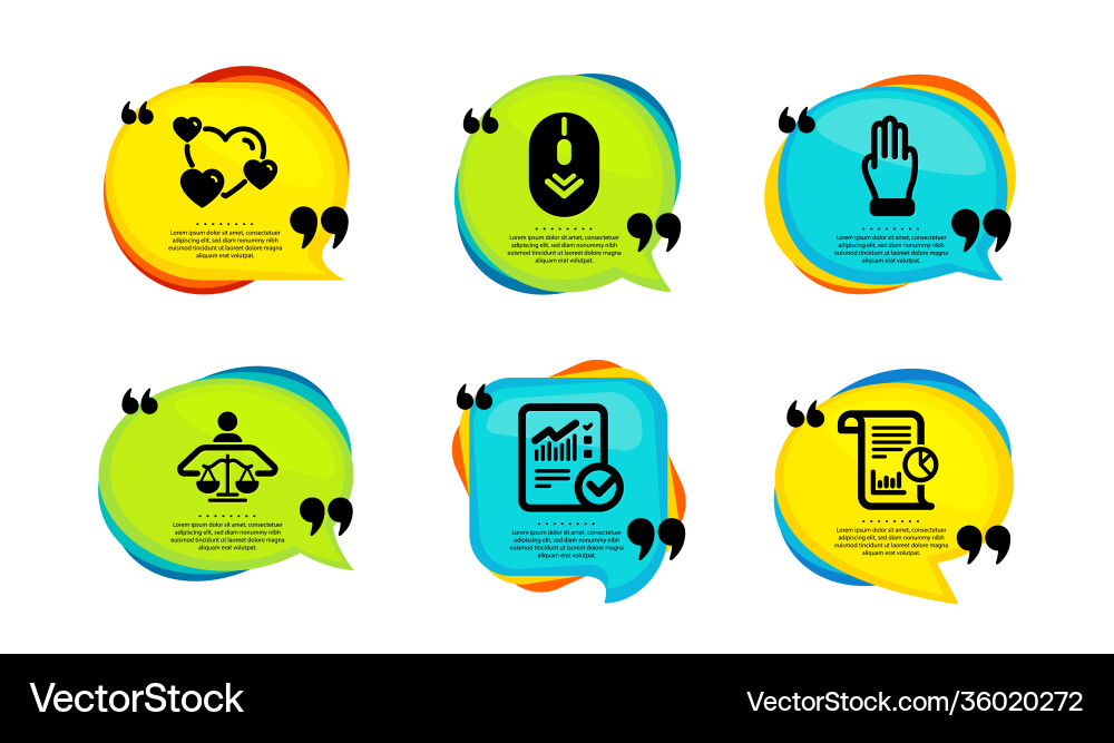 Heart court judge and scroll down icons set Heart court judge and scroll down icons set vector image