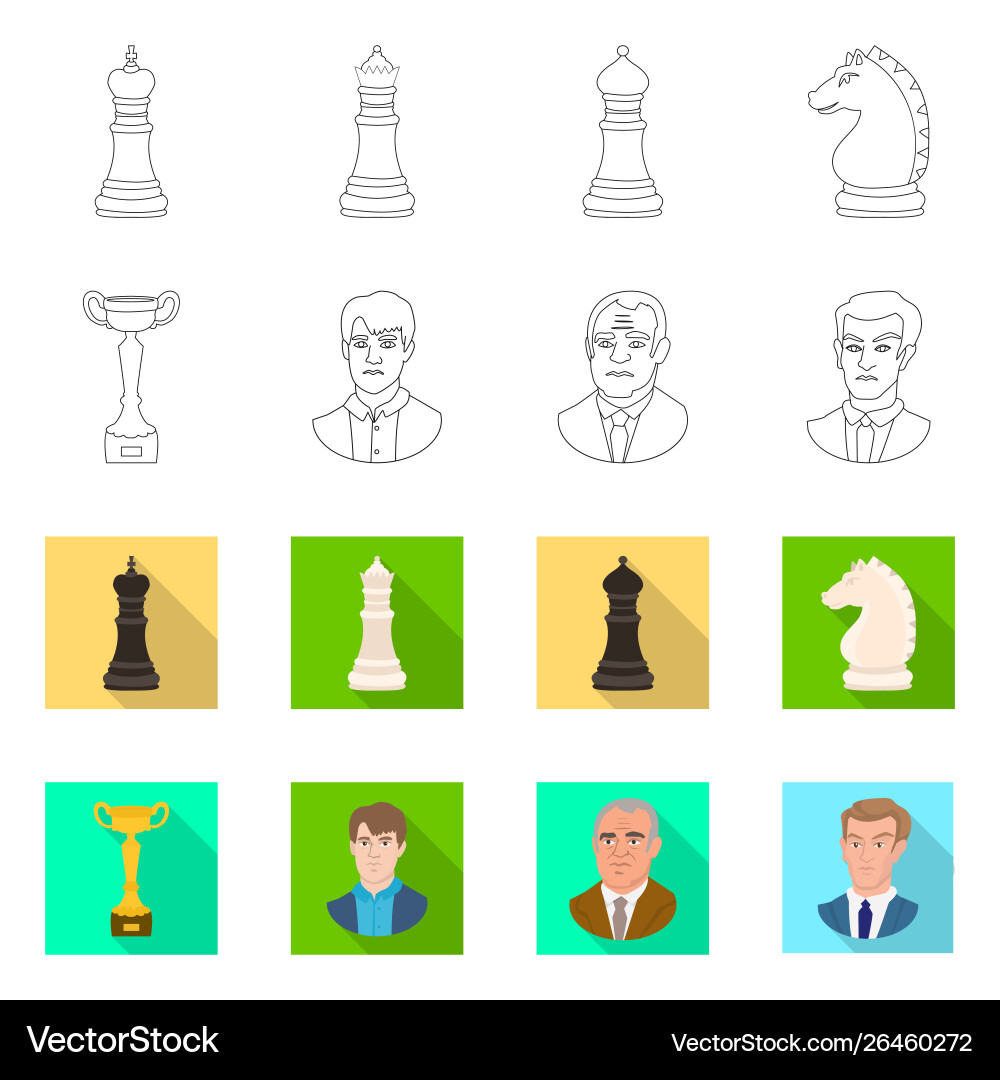 Isolated object checkmate and thin icon set Isolated object checkmate and thin icon set Vector Image