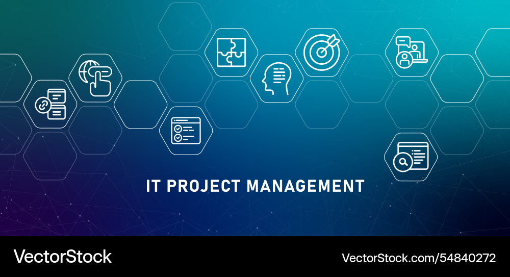 It project management gradient header work It project management gradient header work vector image