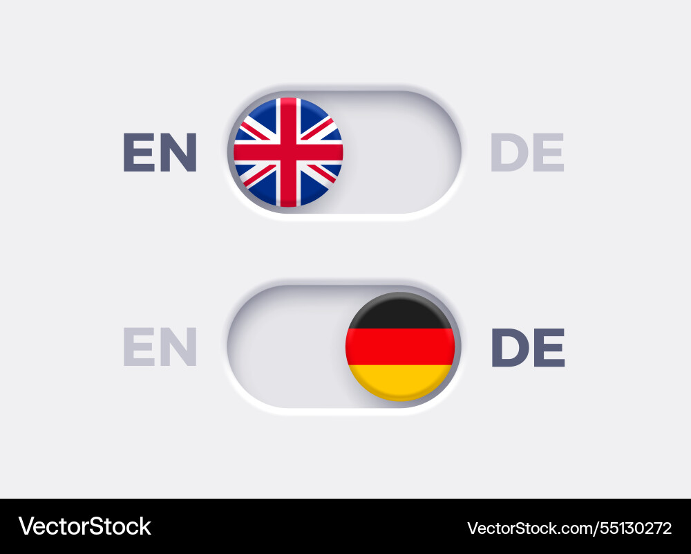 Language mode toggle switch buttons Language mode toggle switch buttons vector image