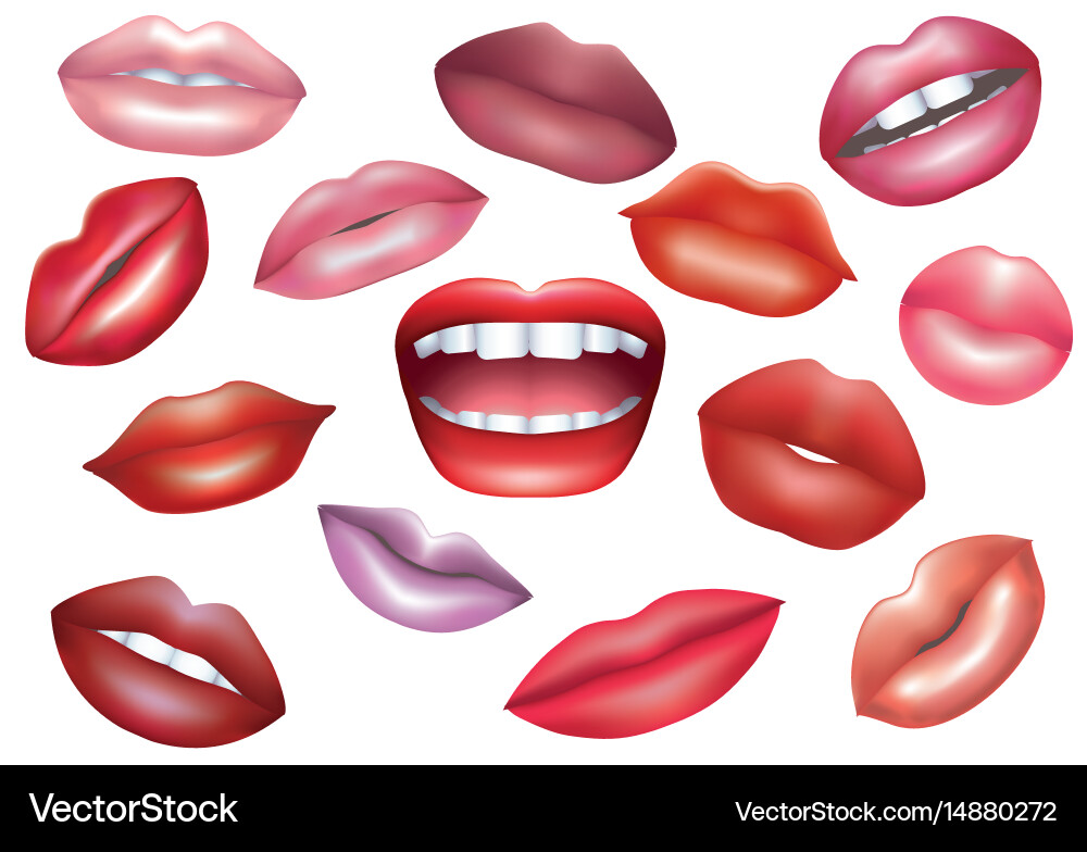 Lips set design element Vector Image