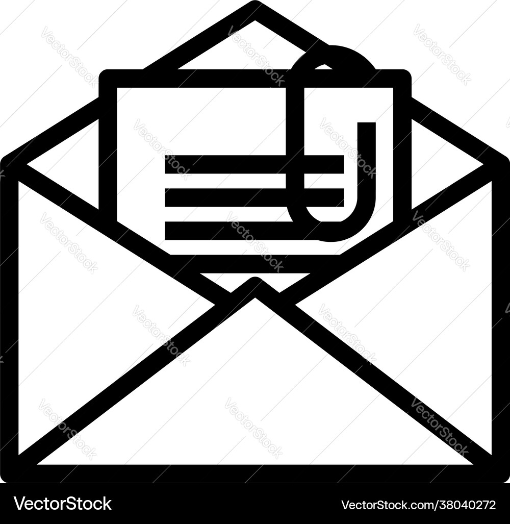 Mail with attachment icon vector image