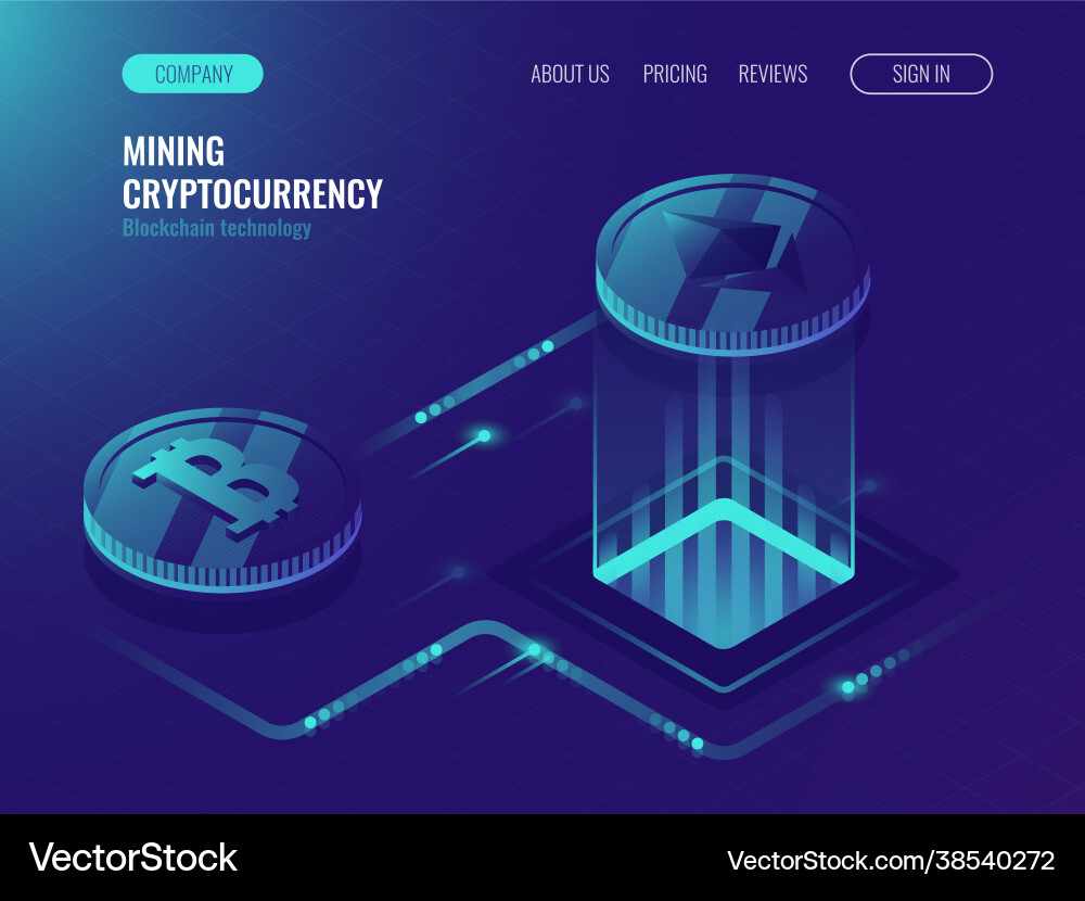 Mining bitcoin and ethereum crypto currency Mining bitcoin and ethereum crypto currency vector image