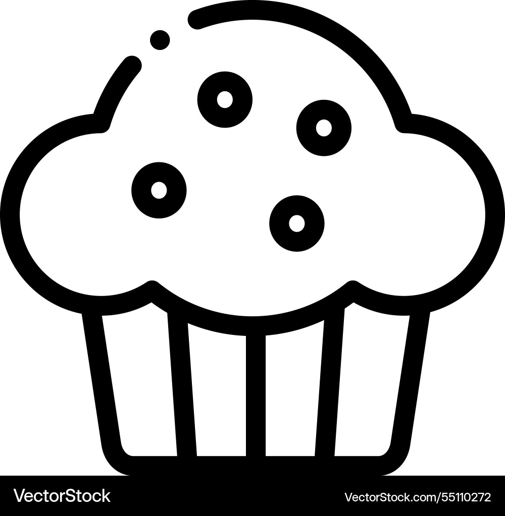 Muffin icon thin linear style design isolated Muffin icon thin linear style design isolated Vector Image