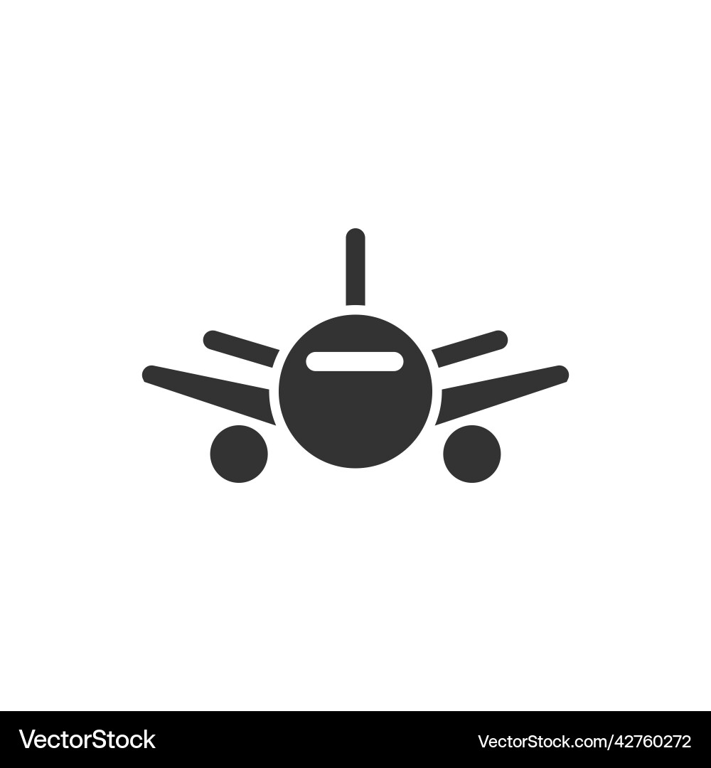 Plane front view glyph style icon Plane front view glyph style icon vektorbild