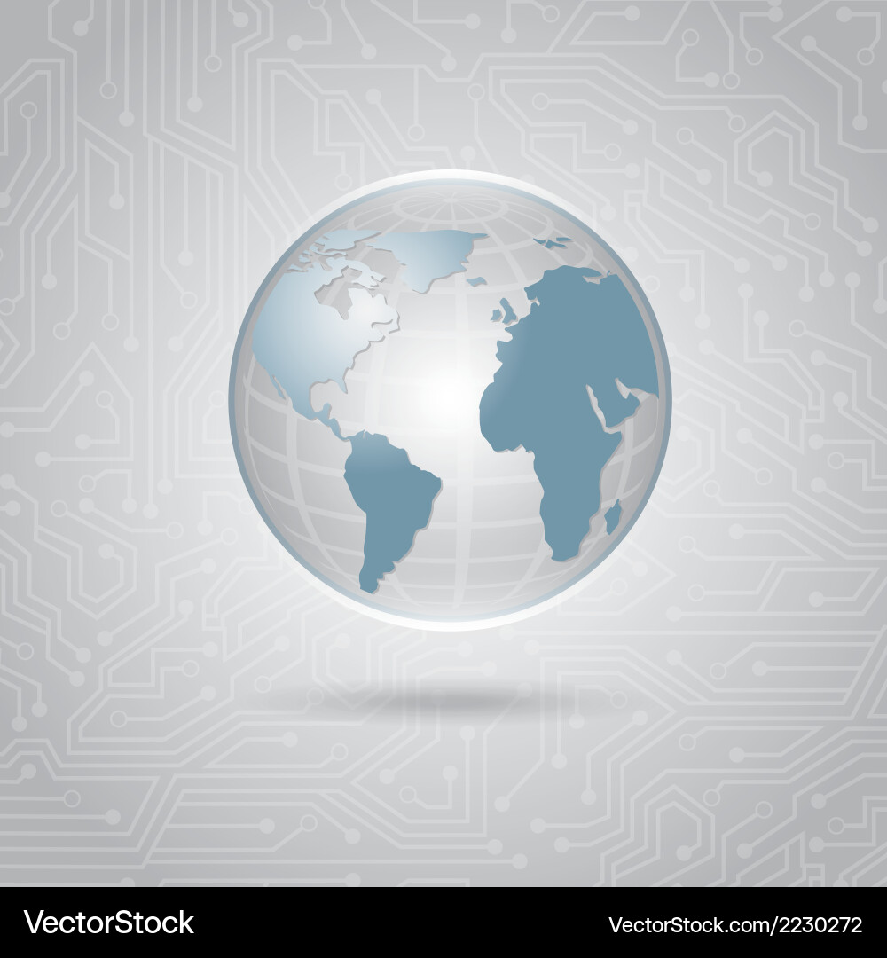 Planet design over circuit background Vector Image