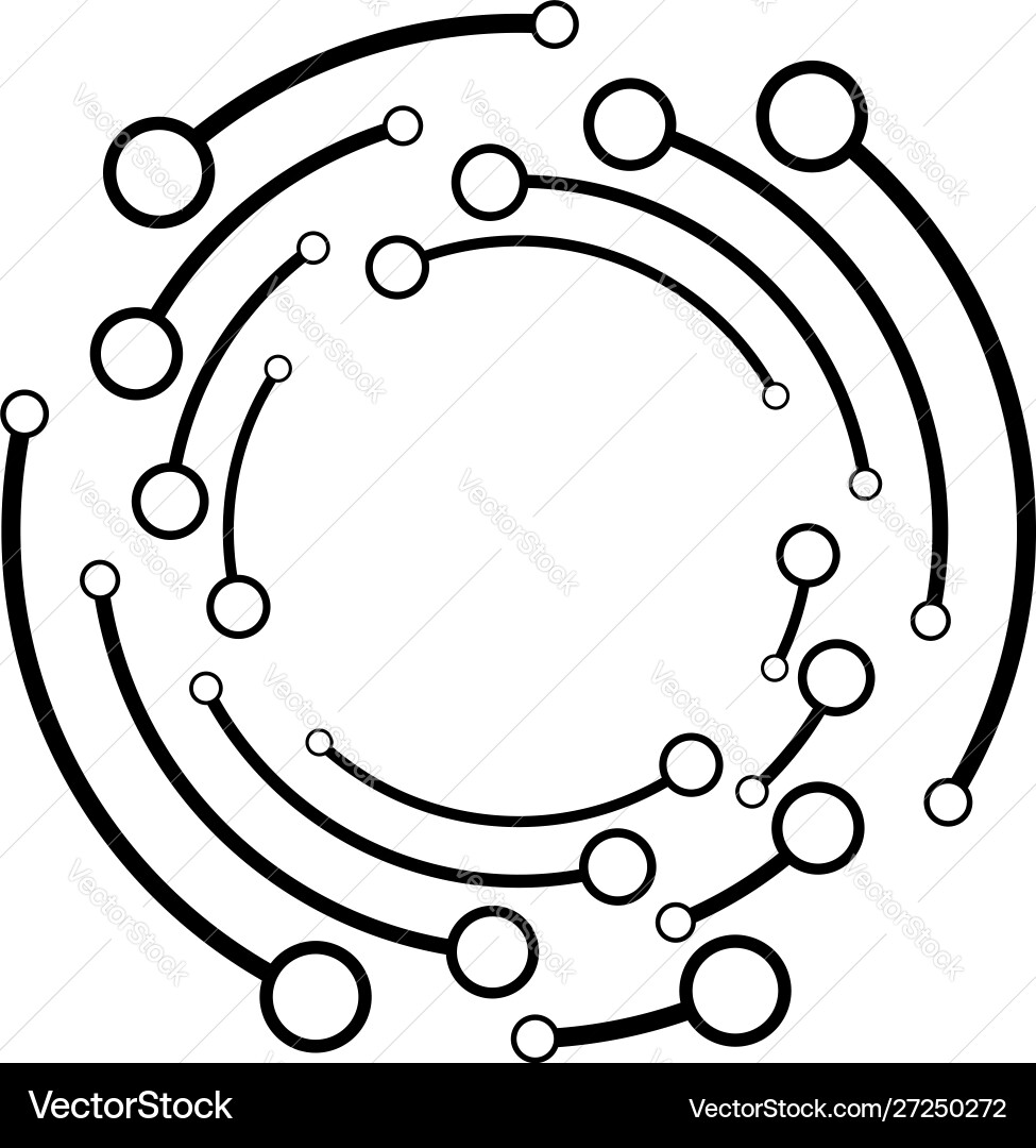 Plexus wire-frame radial circles with nodes Plexus wire-frame radial circles with nodes vector image