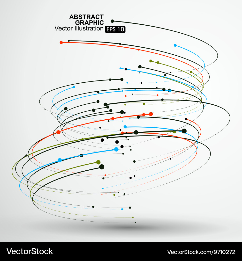 Point and curve consisting of abstract graphic vector image