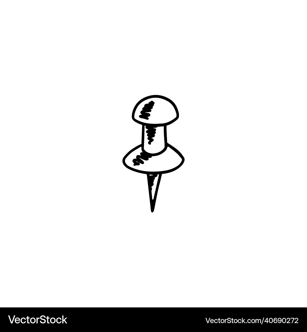 Push pin icon as symbol of attachment or map vector image