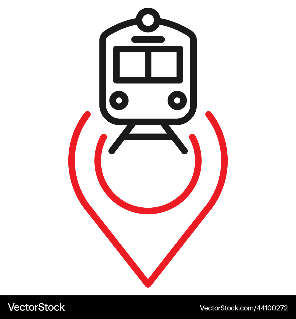Railway station map pointer line icon Railway station map pointer line icon Vector Image