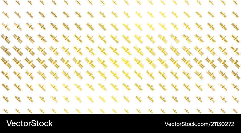 Satellite golden halftone array vector image