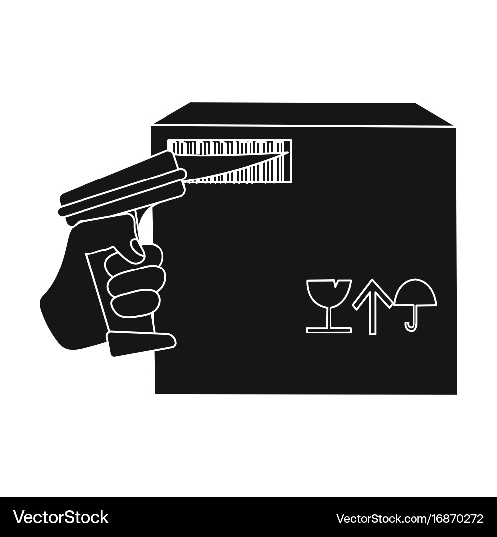 Scan the bar code on box logistics vector image
