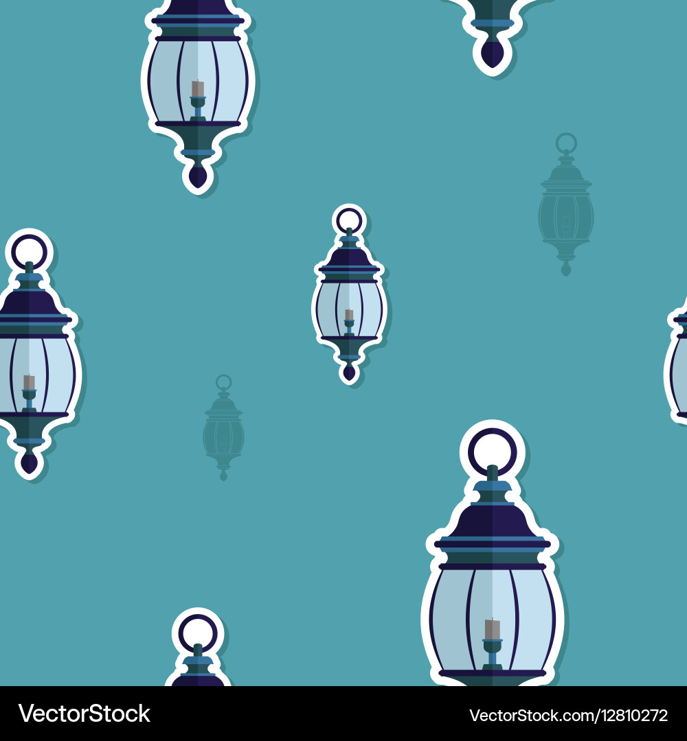 Seamless pattern with lanterns vector image