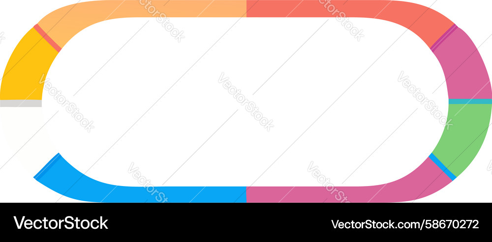 Segmented progress bar oval diagram design Vector Image