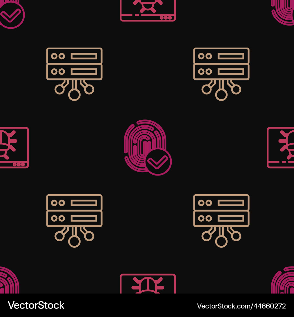 Set line system bug server data web hosting Set line system bug server data web hosting vector image