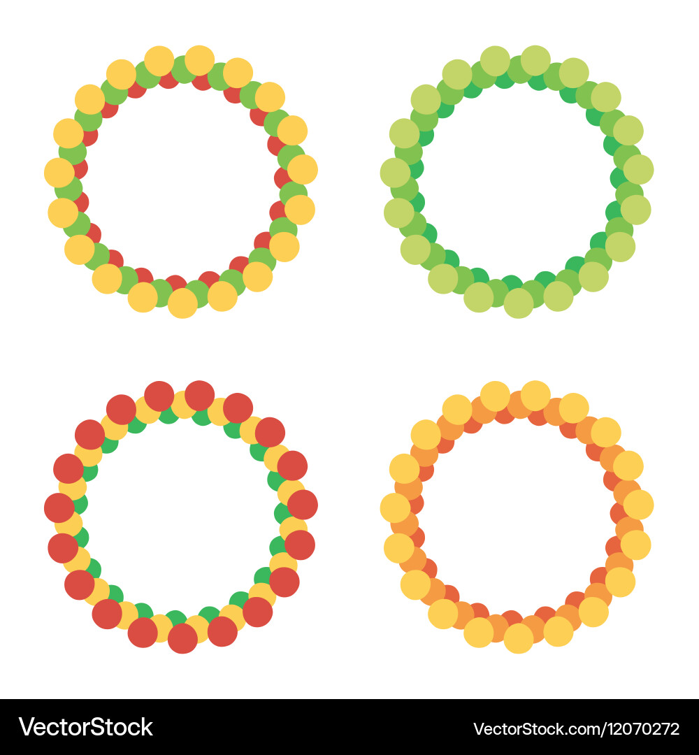 Set of colorful round circle frames vector image