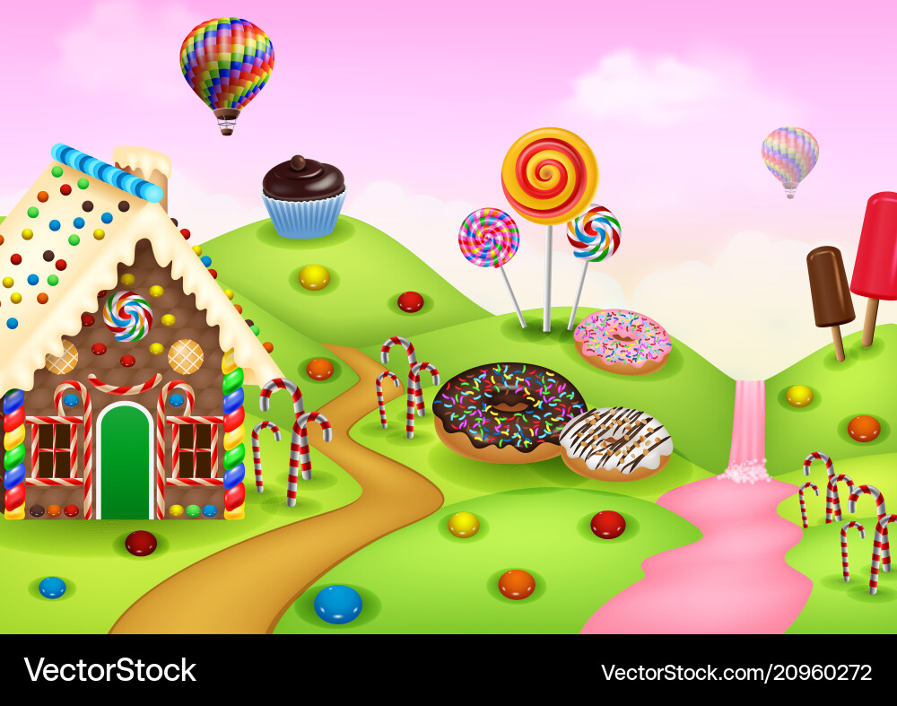 Sweet Candy Land Fantasy Vector Image