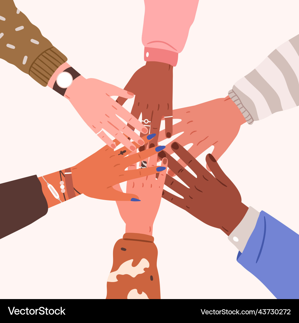 Teamwork unity and support in community concept Teamwork unity and support in community concept vector image