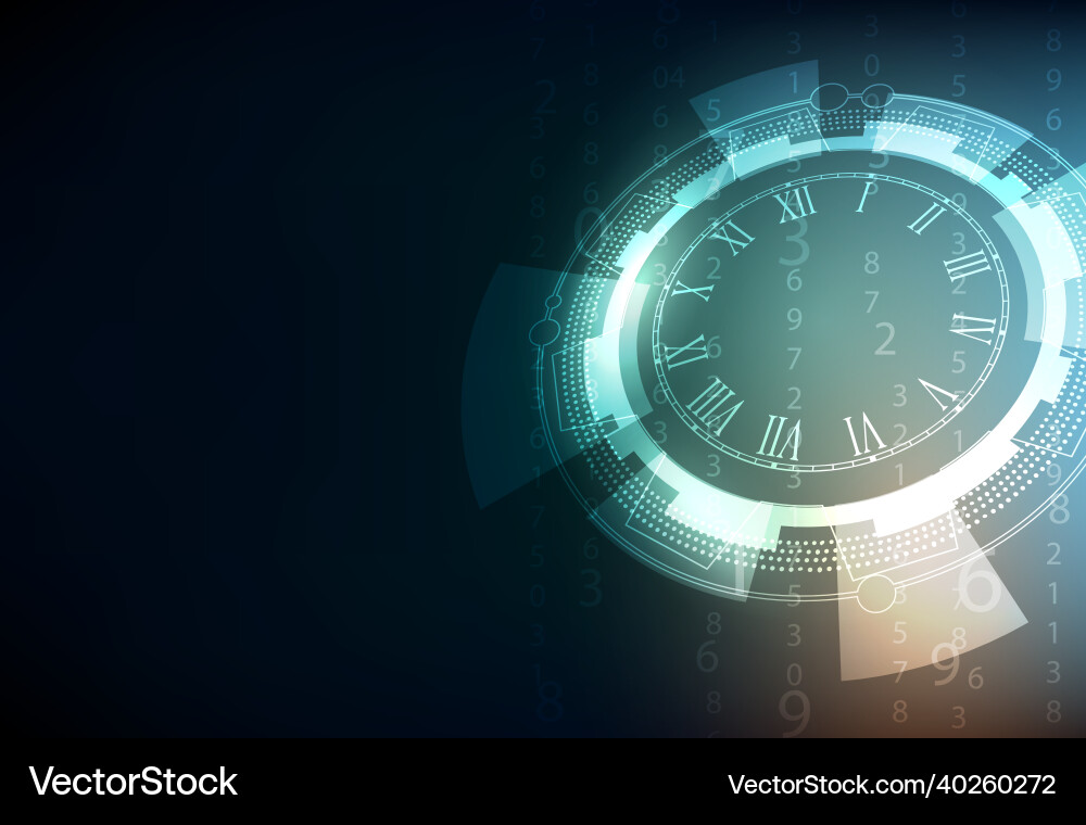 Technology clock analog display background Technology clock analog display background vector image