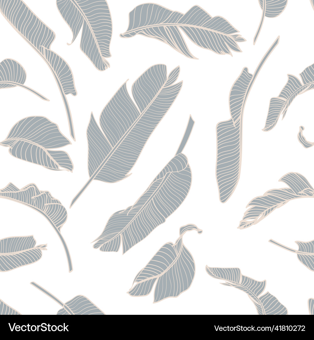 Tropical Banana Leaf Pattern Royalty Free Vector Image