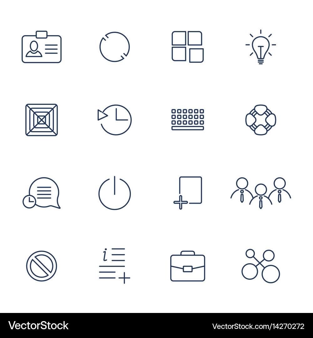 Universal thin line black icons vector image