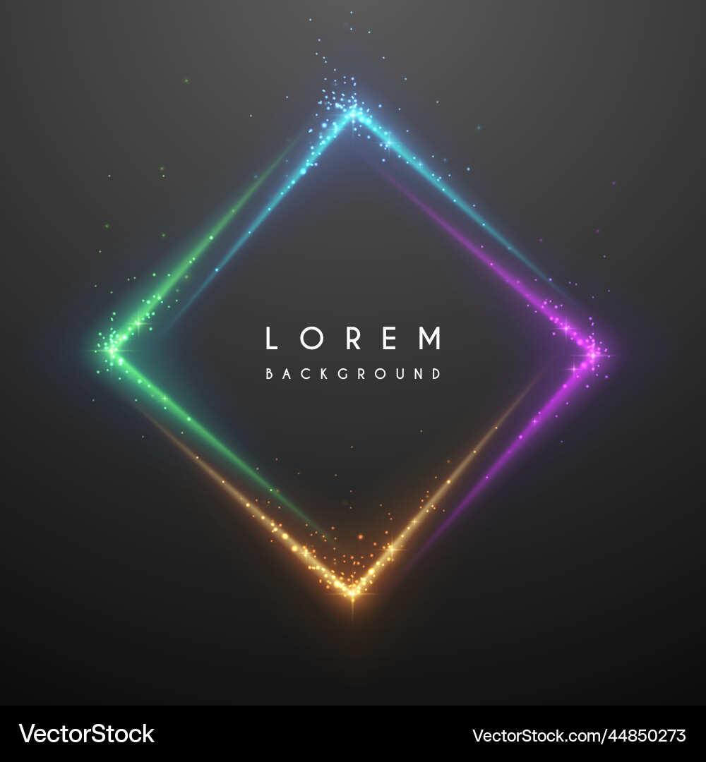 Abstract light frame with sparks effect vector image
