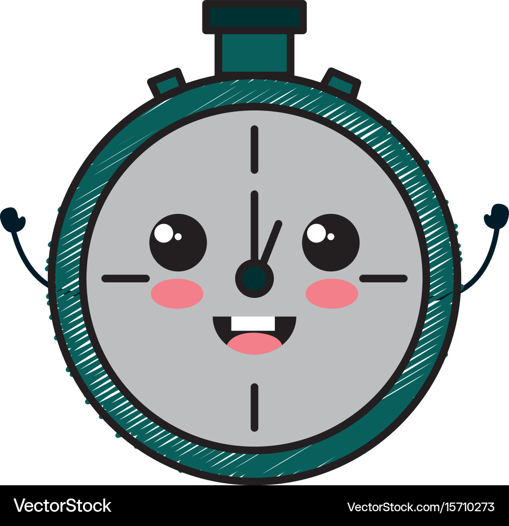 Chronometer timer kawaii character vector image