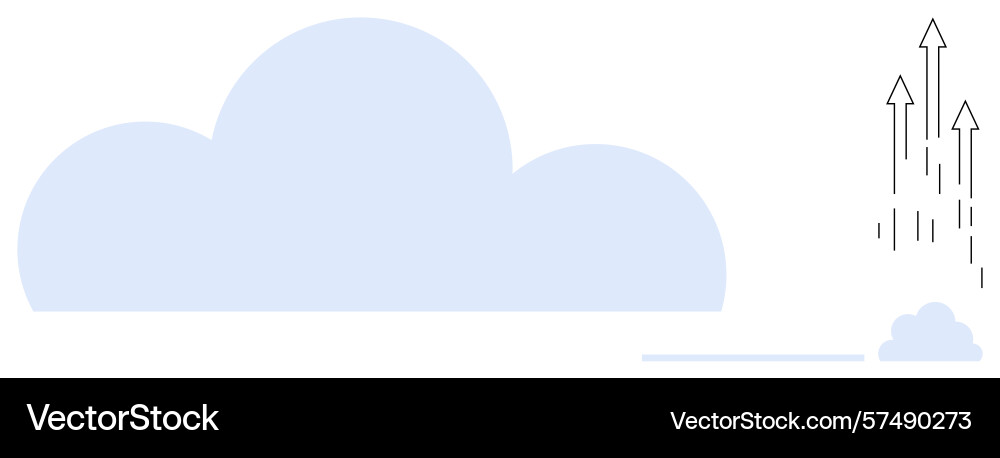 Cloud computing growth with data and arrows Cloud computing growth with data and arrows Vector Image