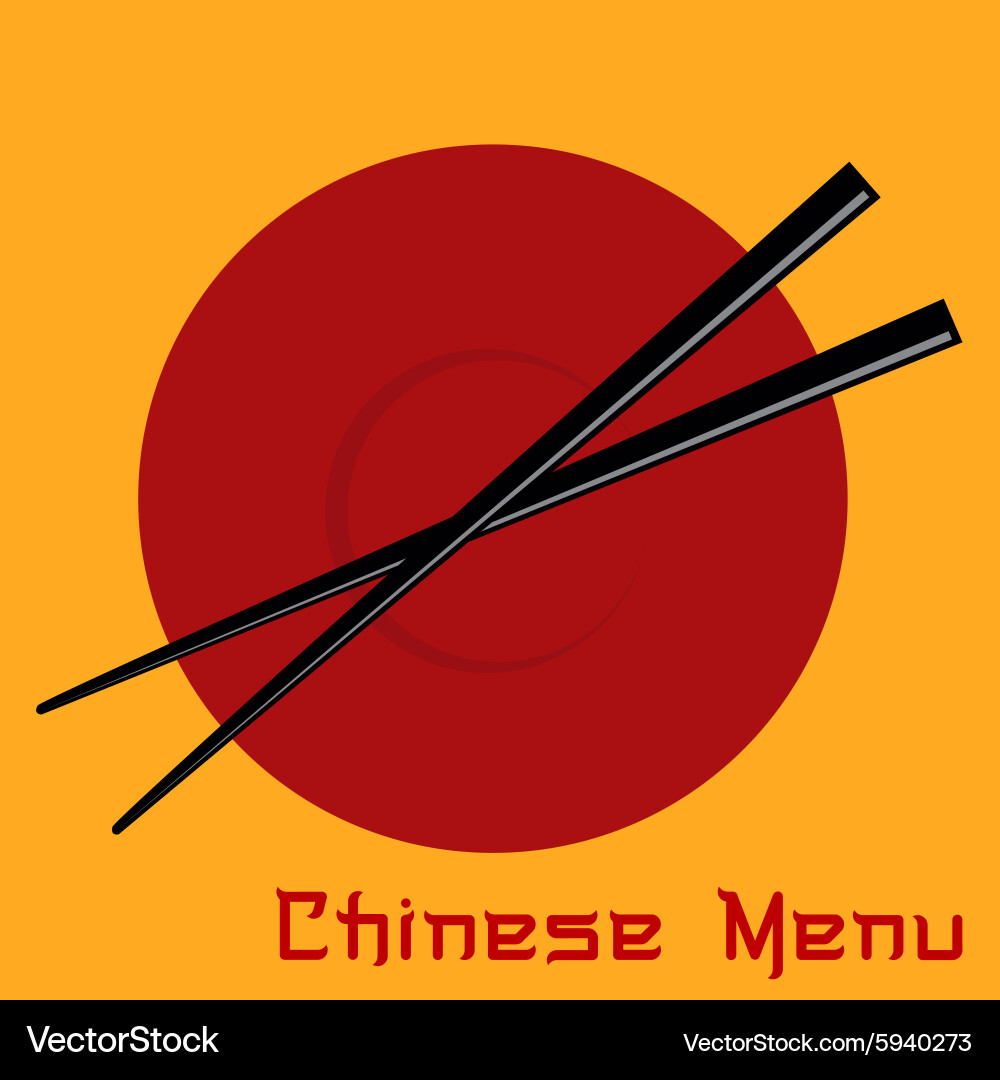 Colored chinese menu design with text vector image