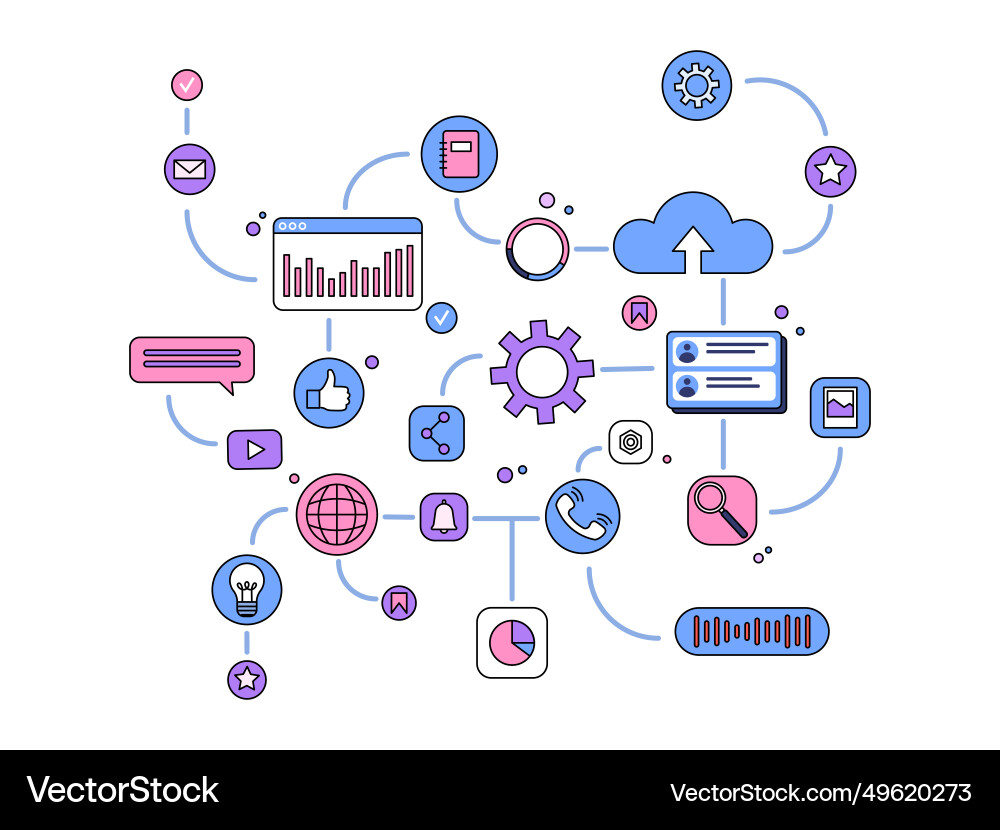 CRM Data Workflow & Business Structure vector image