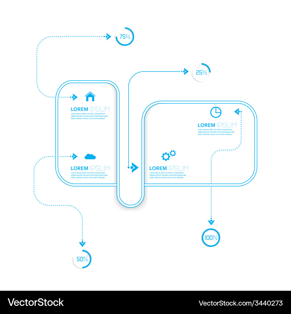 Crossed and dotted curved path intersecting Vector Image
