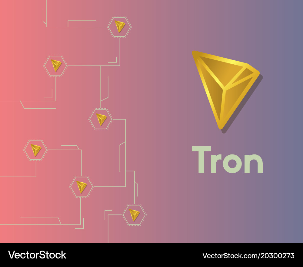 Cryptocurrency tron blockchain circuit network vector image