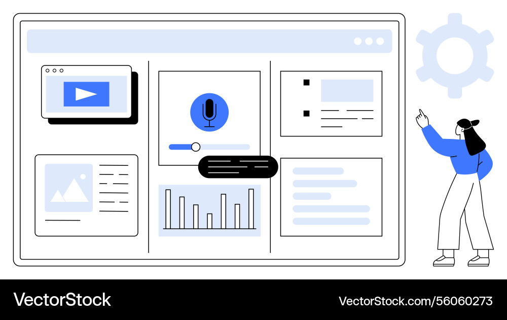 Dashboard with digital interface elements Vector Image
