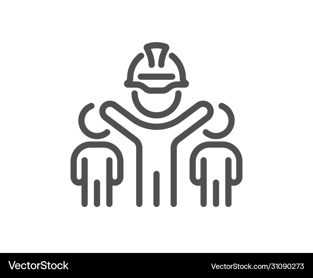 Engineering team line icon engineer or architect vector image