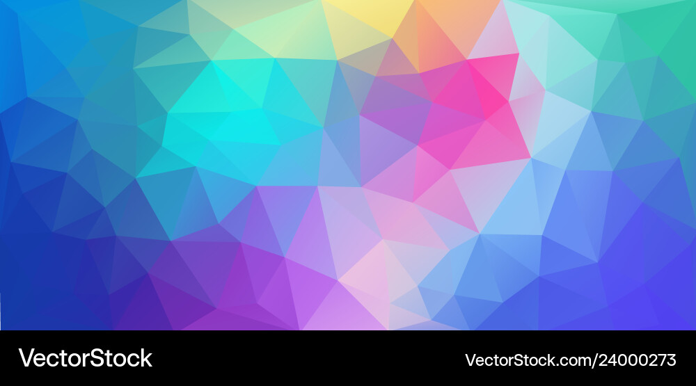 Flat triangle background horizontal multicolor Vector Image