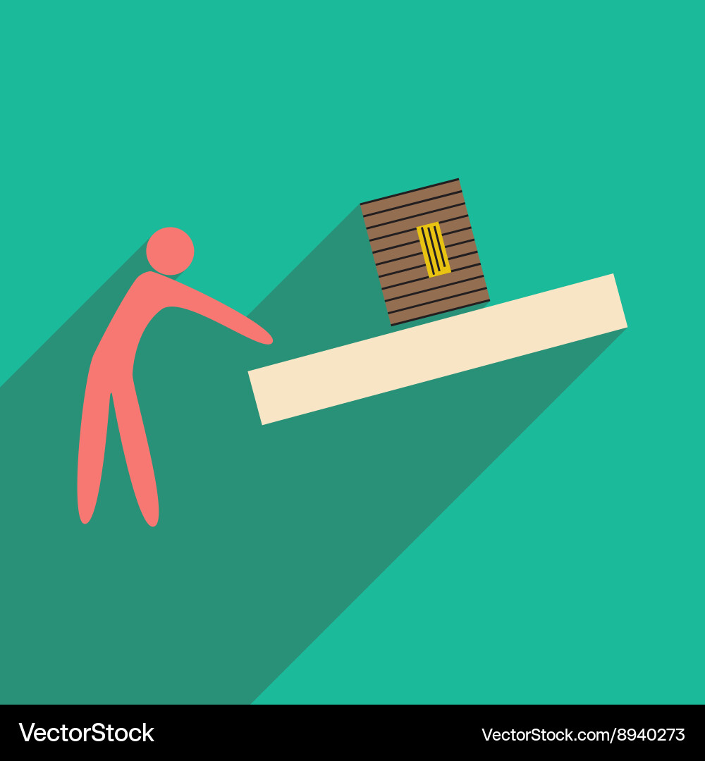 Flat with shadow icon and mobile application vector image