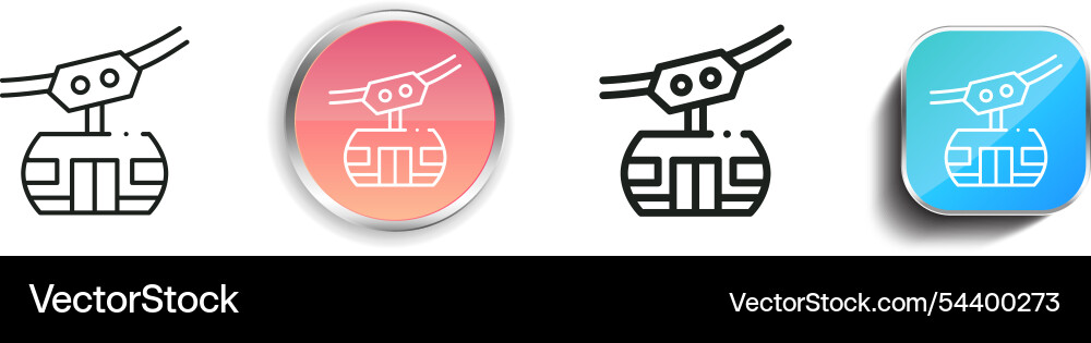 Funicular icon thin linear regular and button Funicular icon thin linear regular and button vector image