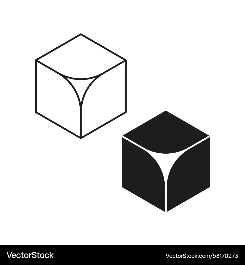 Geometric cube icon minimalist shape design Geometric cube icon minimalist shape design vector image