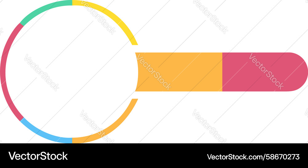 Horizontal segmented bar with circular end Vector Image