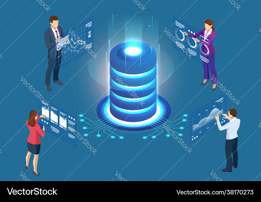 Isometric Cloud Computing Network vector image