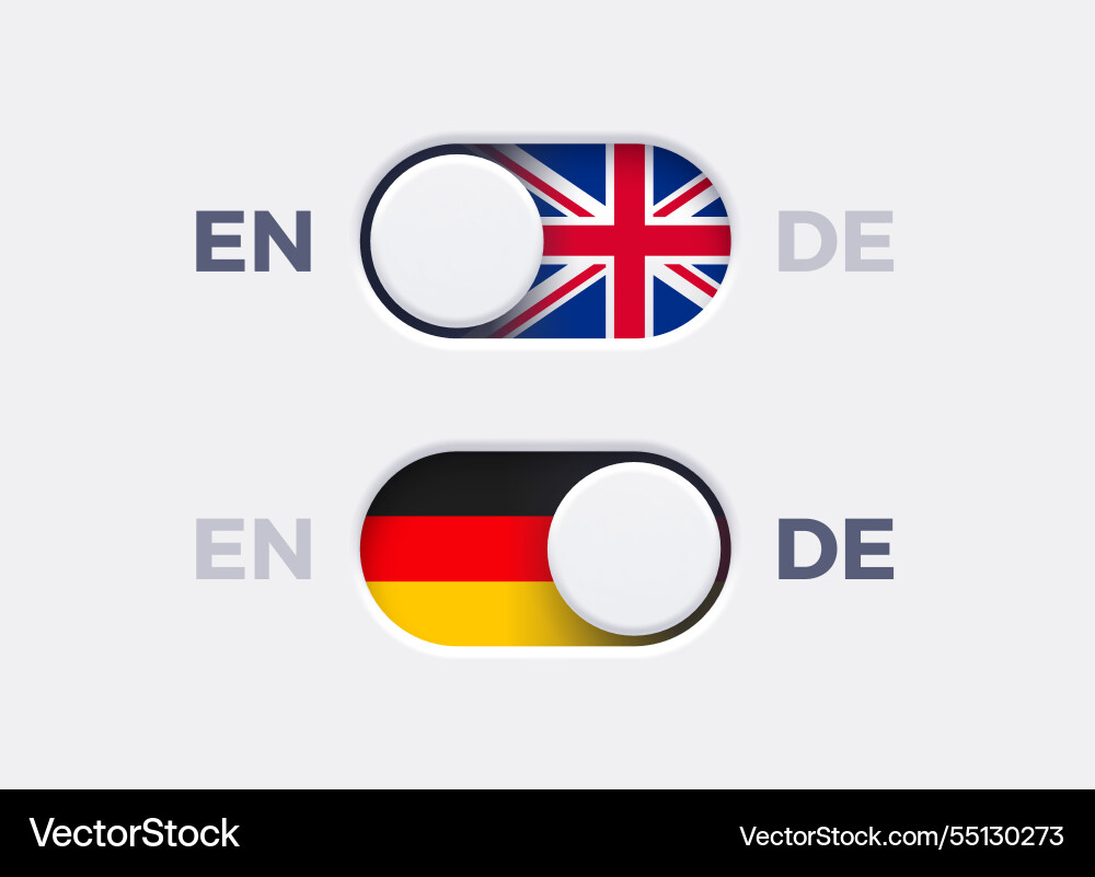 Language mode toggle switch buttons Language mode toggle switch buttons vector image