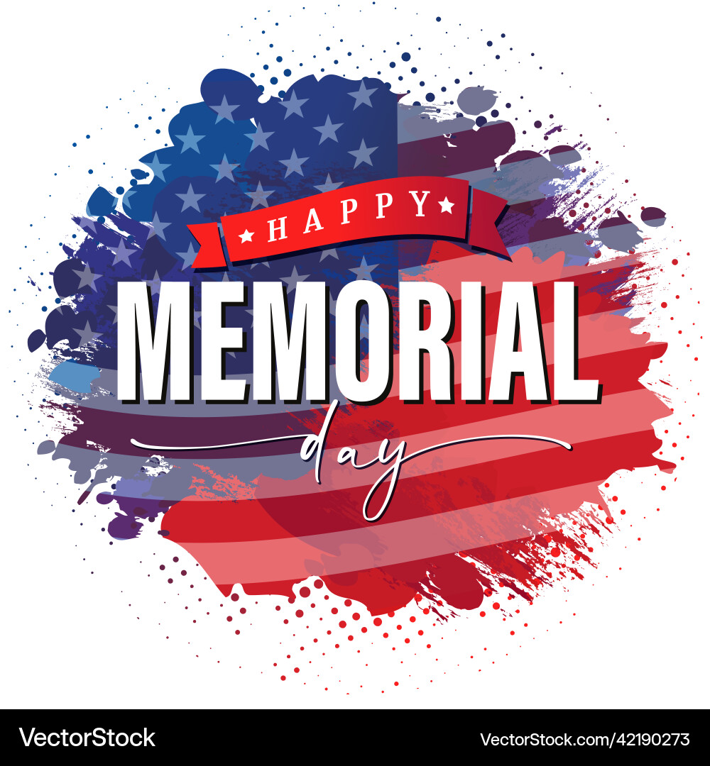 Memorial Day Grunge Flag Banner vector image