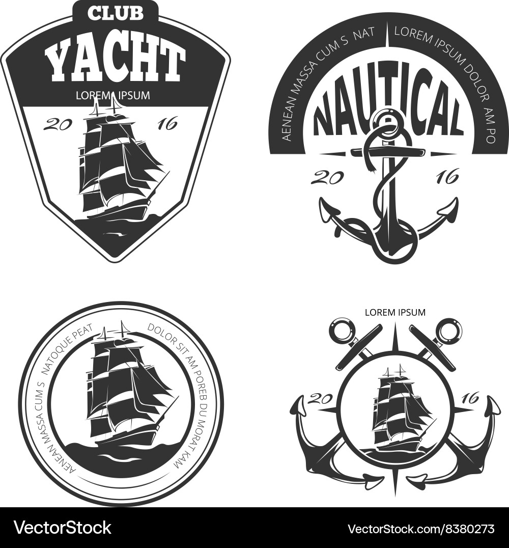 Nautical Badge & Label Set Vector Image