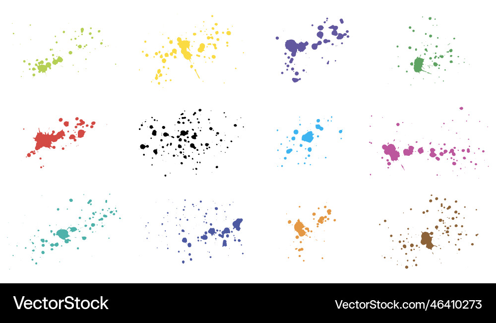 Overlay elements of paint ink splatter set Overlay elements of paint ink splatter set Vector Image