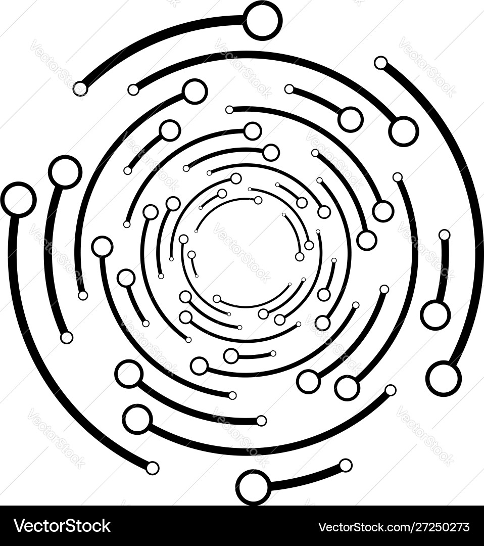 Plexus wire-frame radial circles with nodes Plexus wire-frame radial circles with nodes vector image