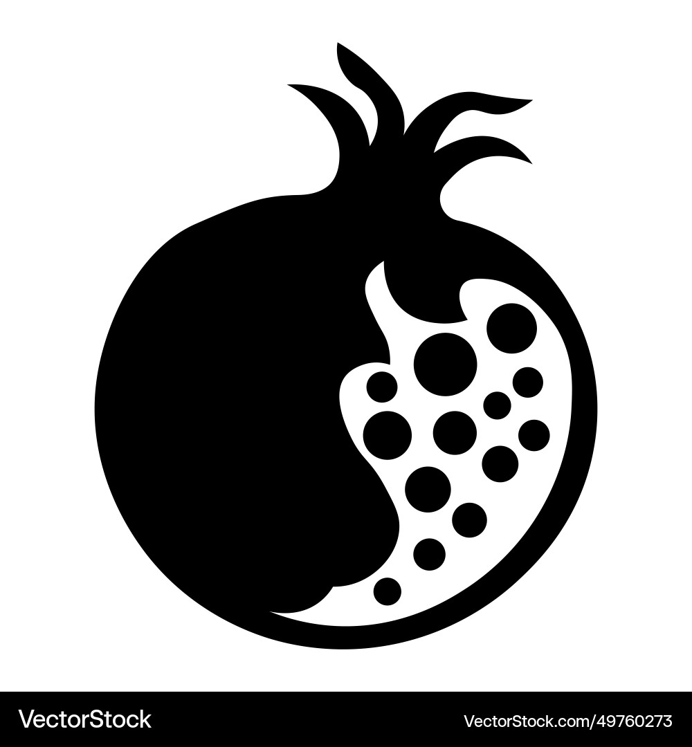 Pomegranate black icon on white background Pomegranate black icon on white background vector image